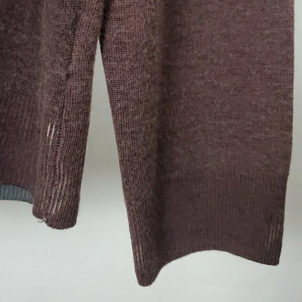 Men's 7 For All Mankind 100% Wool Distressed/Burnout Effect Fine Knit Sweater S